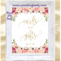 Blush Wedding Cards and Gifts sign, Wedding Sign, (57w)